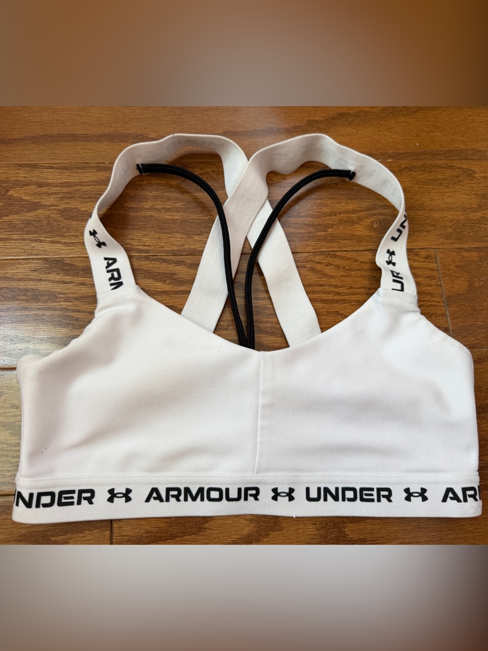 Girl’s XS Under Armour White Sports Bra with Black Strap Accents